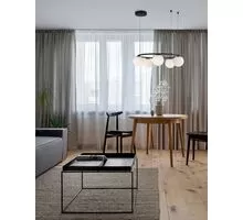 Pendul LED Nova Luce Joline, 40W, alb opal, negru