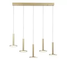 Pendul LED Nova Luce Palencia, 53W, alama, auriu