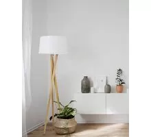 Lampadar Nova Luce Salino, 1xE27, alb, lemn natur