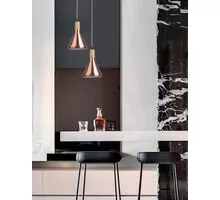 Pendul Nova Luce Venanzio, 1xE14, alb, cupru, negru