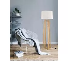 Lampadar Nova Luce Alma, 1xE27, alb, lemn natur