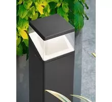 Stalp mic LED Nova Luce Lock, 12W, gri inchis, IP54