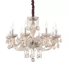 Candelabru cristal Ideal Lux Rose, 8xE14, ambra