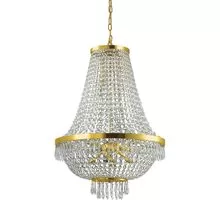 Candelabru cristal Ideal Lux Caesar, 12xG9, auriu