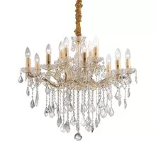 Candelabru cristal Ideal Lux Florian, 12xE14, auriu
