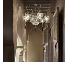 Candelabru cristal Ideal Lux Harem, 9xE27, alama-transparent