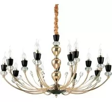 Candelabru cristal Ideal Lux Vanity, 15xE14, auriu-negru