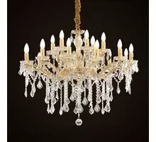 Candelabru cristal Ideal Lux Florian, 18xE14, auriu