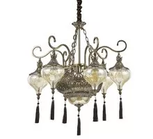 Candelabru cristal Ideal Lux Harem, 9xE27, alama-transparent