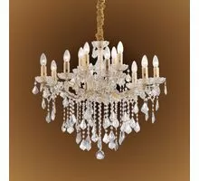 Candelabru cristal Ideal Lux Florian, 12xE14, auriu