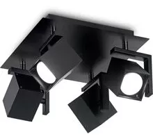 Plafoniera tip spot, aplicat, Ideal Lux Mouse, 4xGU10, 290x290x140mm, negru