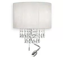 Aplica cristal Ideal Lux Opera, 2xE14, alb-crom