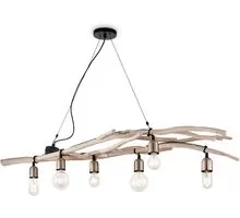 Pendul Ideal Lux Driftwood, 6xE27, lemn natur