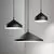 Pendul Ideal Lux Yurta, 1xE27, alb-negru, 210 mm