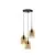 Pendul Nova Luce Velor, 3xE27, negru-sampanie, baza rotunda