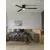 Plafoniera cu ventilator Nova Luce Dell, 38W, negru, telecomanda