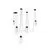 Pendul Nova Luce Blaky, 5xE14, cu 4 baze, alb opal-negru