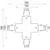 Element de conectare intermediar "+" pentru sina clasica ACB Track 3-Phase, alb