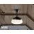 Plafoniera cu ventilator LED Schuller Vento, 24W, alb opal-negru-nuc, dimabil