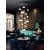 Pendul LED Schuller Sphere, 78.6W, alama antica-negru-sampanie, H180, dimabil, telecomanda