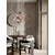 Pendul Nova Luce Meline, 6xE14 max. 5W, D330 mm, Hmax 3150 mm, albastru, verde, roz, violet, galben, mocha
