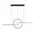 Pendul LED Mantra Kitesurf, 50W, 3000K, 4000 lumeni, L1240 mm, Hmax 1500 mm, negru