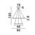 Pendul LED Nova Luce Empatia, 60W, 3000K, 1755 lumeni, D400/600 mm, Hmax 1200 mm, alama auriu, dimabil Triac