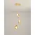 Pendul LED Nova Luce Malory, 12W, 3000K, Hmax 1870 mm, alb, auriu, dimabil Triac