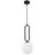 Pendul Nova Luce Grus, 1xE27 max. 12W, D20 cm, Hmax 120 cm, alb opal, negru