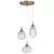 Pendul Nova Luce Mond, 3xE14, auriu satinat, transparent