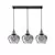 Pendul Nova Luce Cedro, 3xE27, bronz, fumuriu, negru