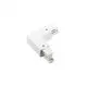 Element de alimentare pentru sisteme de iluminat pe sina Mantra, 90 grade, fix, alb, polaritate interna