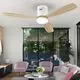Plafoniera cu ventilator LED Schuller Siroco, 15W, alb, lemn natur, telecomanda, temporizator