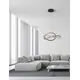 Pendul LED Nova Luce Ginevra, 56W, negru nisipiu