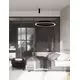 Pendul LED Nova Luce Morbido, 80W, negru nisipiu, telecomanda, Smart control App