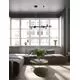 Pendul Nova Luce Odillia, 7xG9, negru mat-transparent