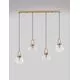 Pendul Nova Luce Irvine, 4xE27, auriu antic-transparent