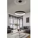Pendul LED AZzardo Antonio, 32W, negru nisipiu, dimabil, telecomanda