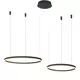 Pendul LED AZzardo Halo, 90W, 3000K-6000K, D60/80 cm, L130 cm, Hmax 400 cm, negru, dimabil, CCT, telecomanda