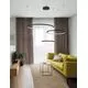 Pendul LED Nova Luce Purple, 80W, 3000K, 5600 lumeni, D1300 mm, Hmax 1500 mm, negru nisipiu, dimabil Triac