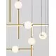 Pendul LED Nova Luce Acrobat, 105.8W, alb opal-auriu-negru, dimabil