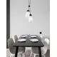 Pendul Nova Luce Blaky, 2xE14, alb opal-negru