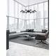Pendul Nova Luce Century, 12xG9, alb opal-negru mat