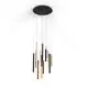 Pendul LED Mantra Cala, 84W, alb-auriu-negru-ruginiu