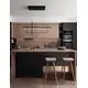 Pendul LED Nova Luce Clea, 59W, negru, dimabil, telecomanda