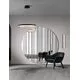 Pendul LED Nova Luce Pauline, 50W, negru-transparent, dimabil