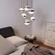 Pendul LED Ideal Lux Galaxy, 56W, auriu-fumuriu-opal-negru