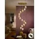 Pendul LED Schuller Rocio, 70W, alb opal-auriu, dimabil, telecomanda