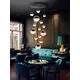Pendul LED Schuller Sphere, 78.6W, alama antica-negru-sampanie, H180, dimabil, telecomanda