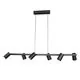Pendul, Mantra Sal, 6xGU10, 1010x160x1000-1500mm, negru mat, 8298